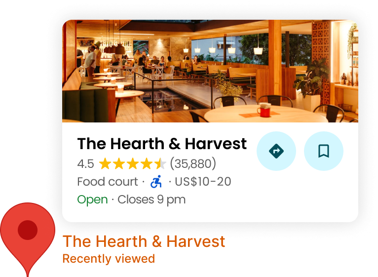 a location preview from Google Maps