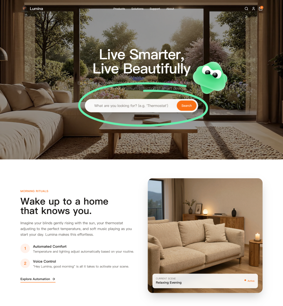use Wegic to build a website site with a search bar
