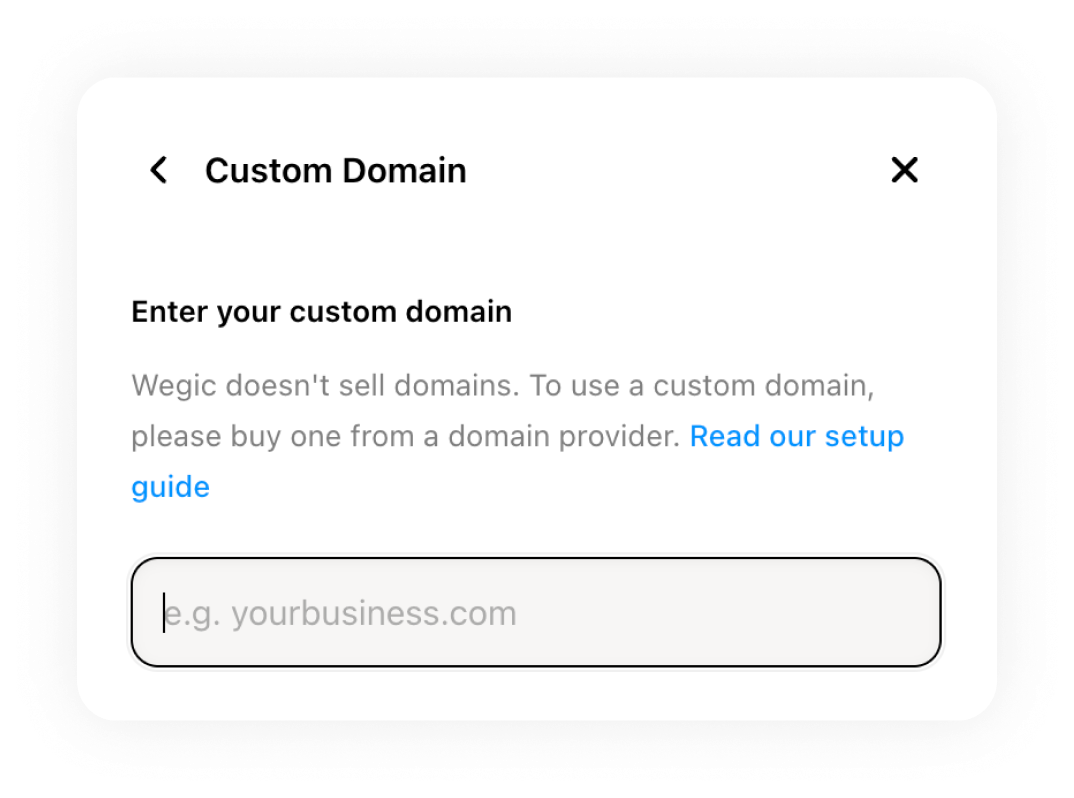 create and connect website domain in Wegic's AI website builder