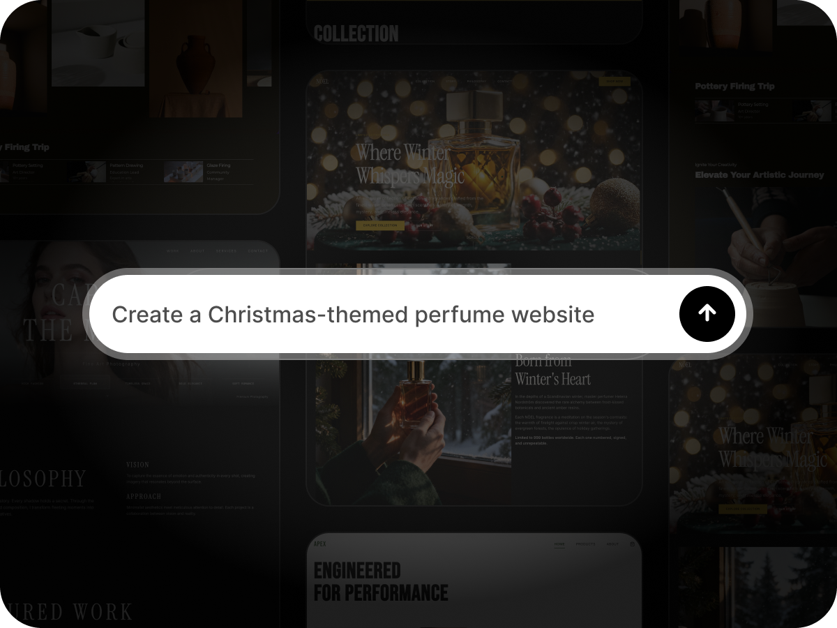 build a christmas campaign page from text in Wegic's online AI Christmas website builder