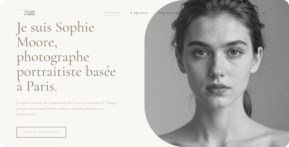 a French portfolio website created by Wegic AI