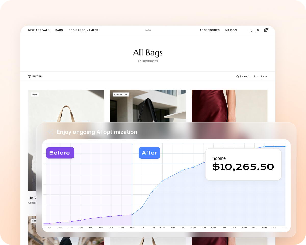 use the AI-generated website with functional search bar to boost revenue