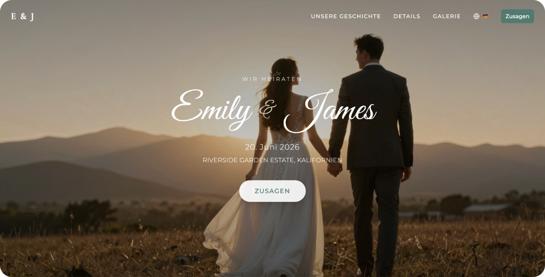 a German wedding website generated by Wegic AI
