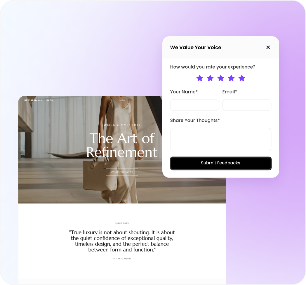 collect feedback on the artificial intelligence engineer website via a form