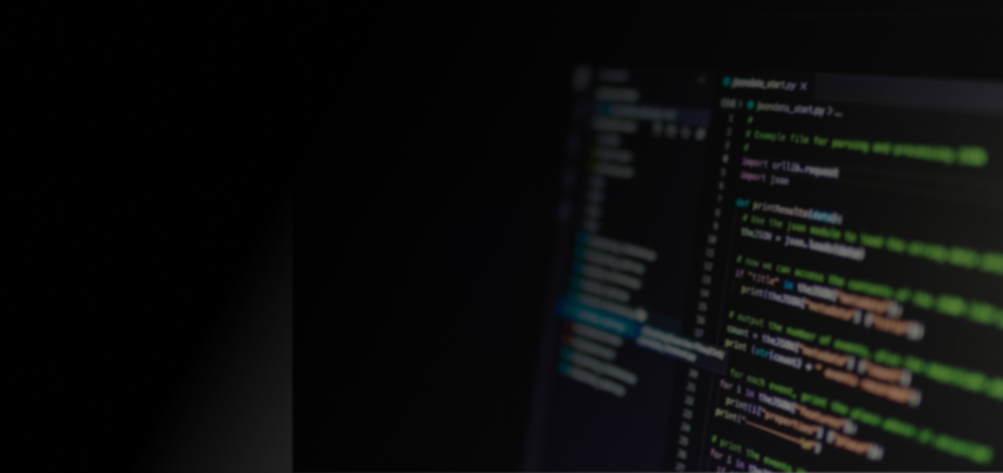 Close-up of a code editor displaying structured source code on a dark interface