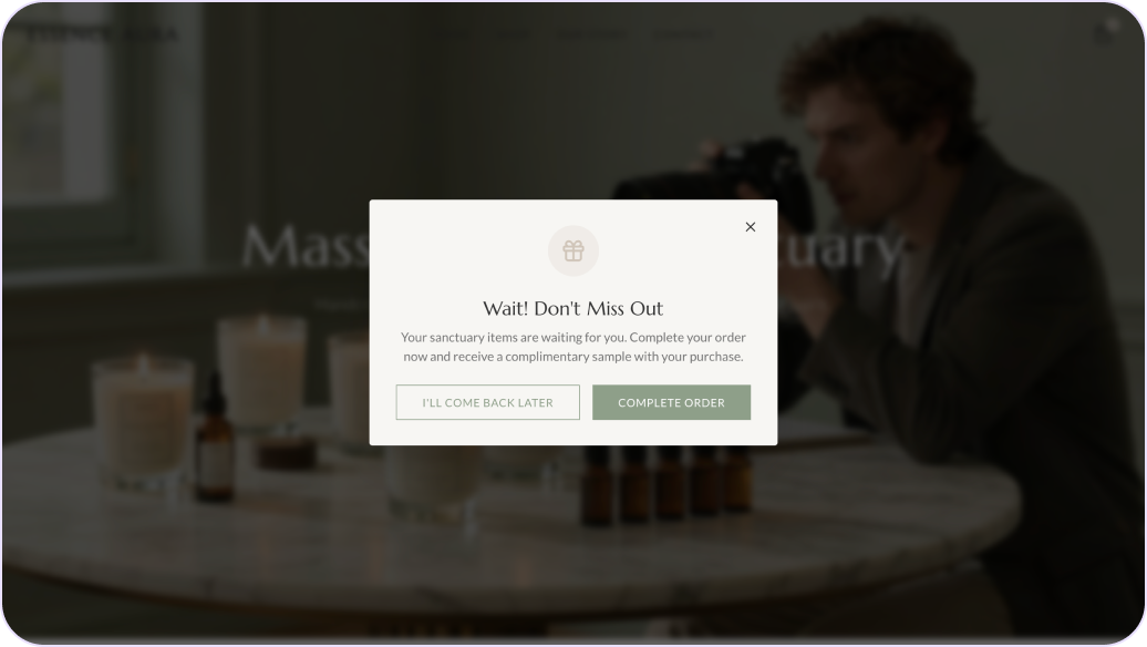 create a website with a shopping cart reminder push notification in Wegic AI