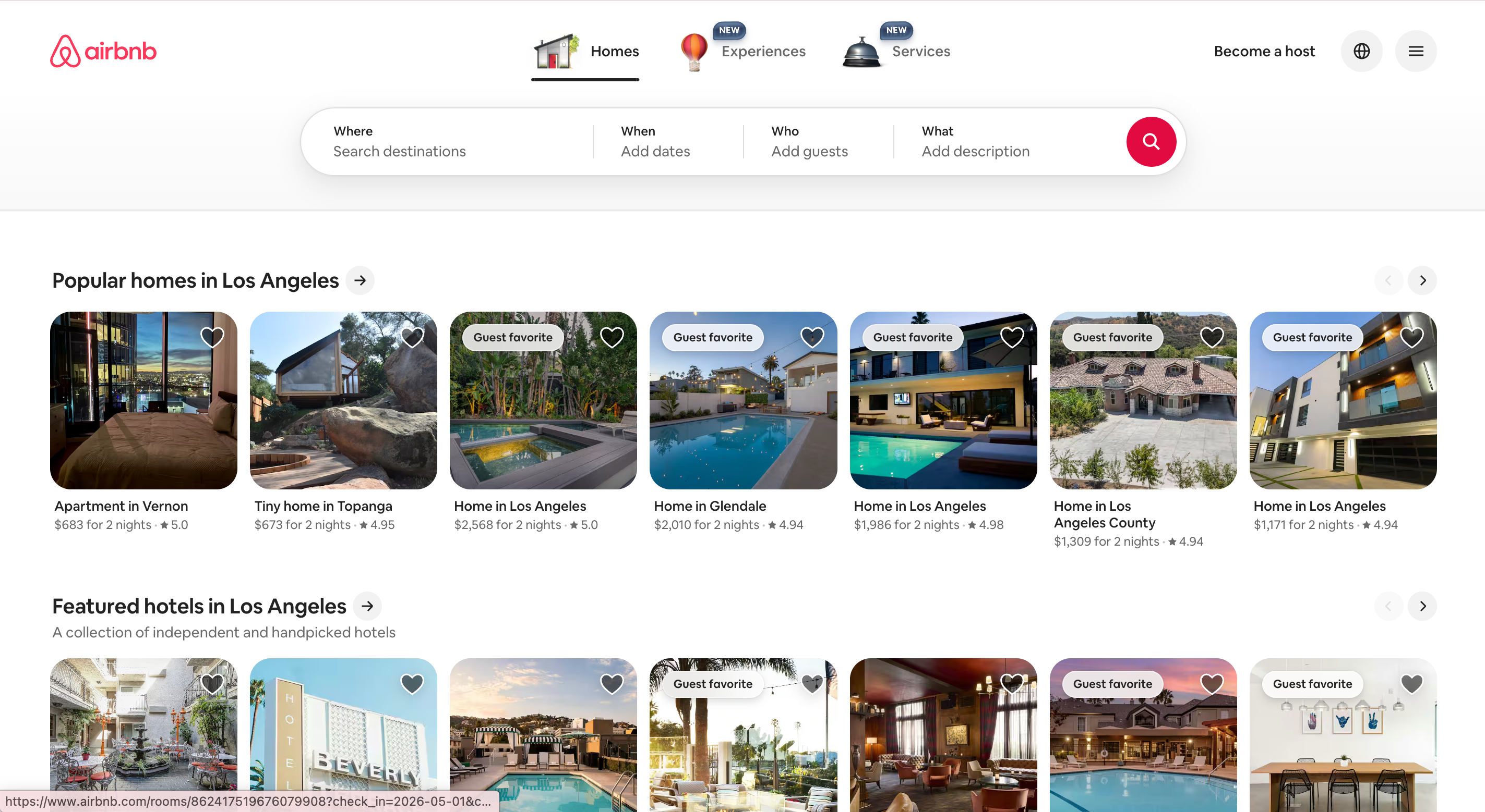 Modèle de barre de recherche héroïque sur la page d'accueil d'Airbnb Modèle de barre de recherche héroïque sur la page d'accueil d'Airbnb