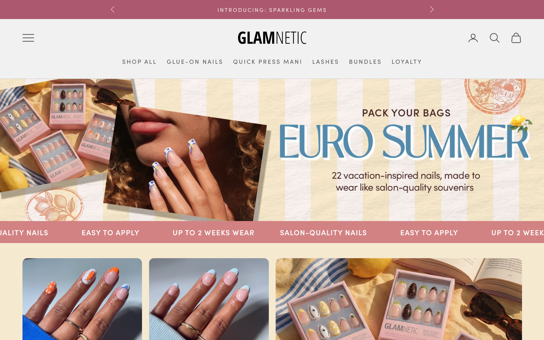 星評価と美容プレスバッジ付きのマグネティックまつげを紹介するGlamneticのホームページ