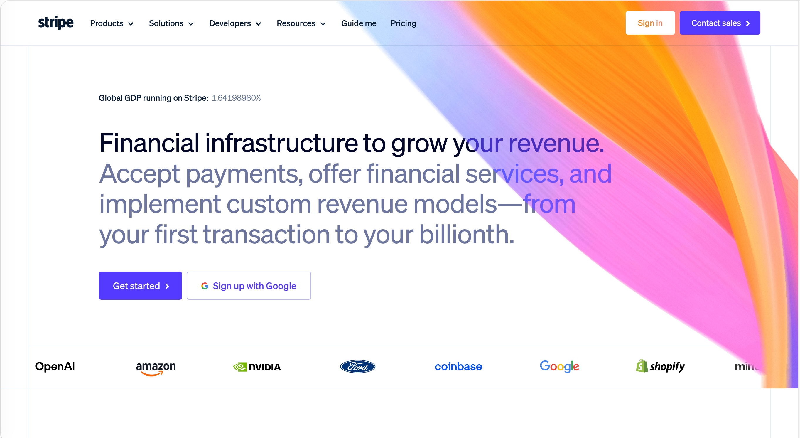 esempio di progettazione reattiva di Stripe marketing per sviluppatori esempio di progettazione reattiva di Stripe marketing per sviluppatori
