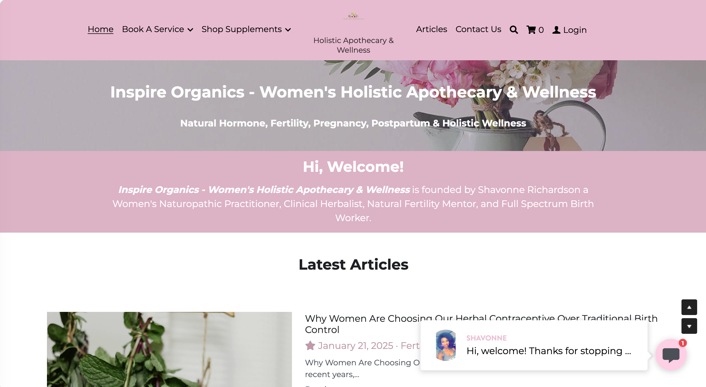 Inspire Organics strikingly ecommerce example women's wellness Inspire Organics strikingly ecommerce example women's wellness