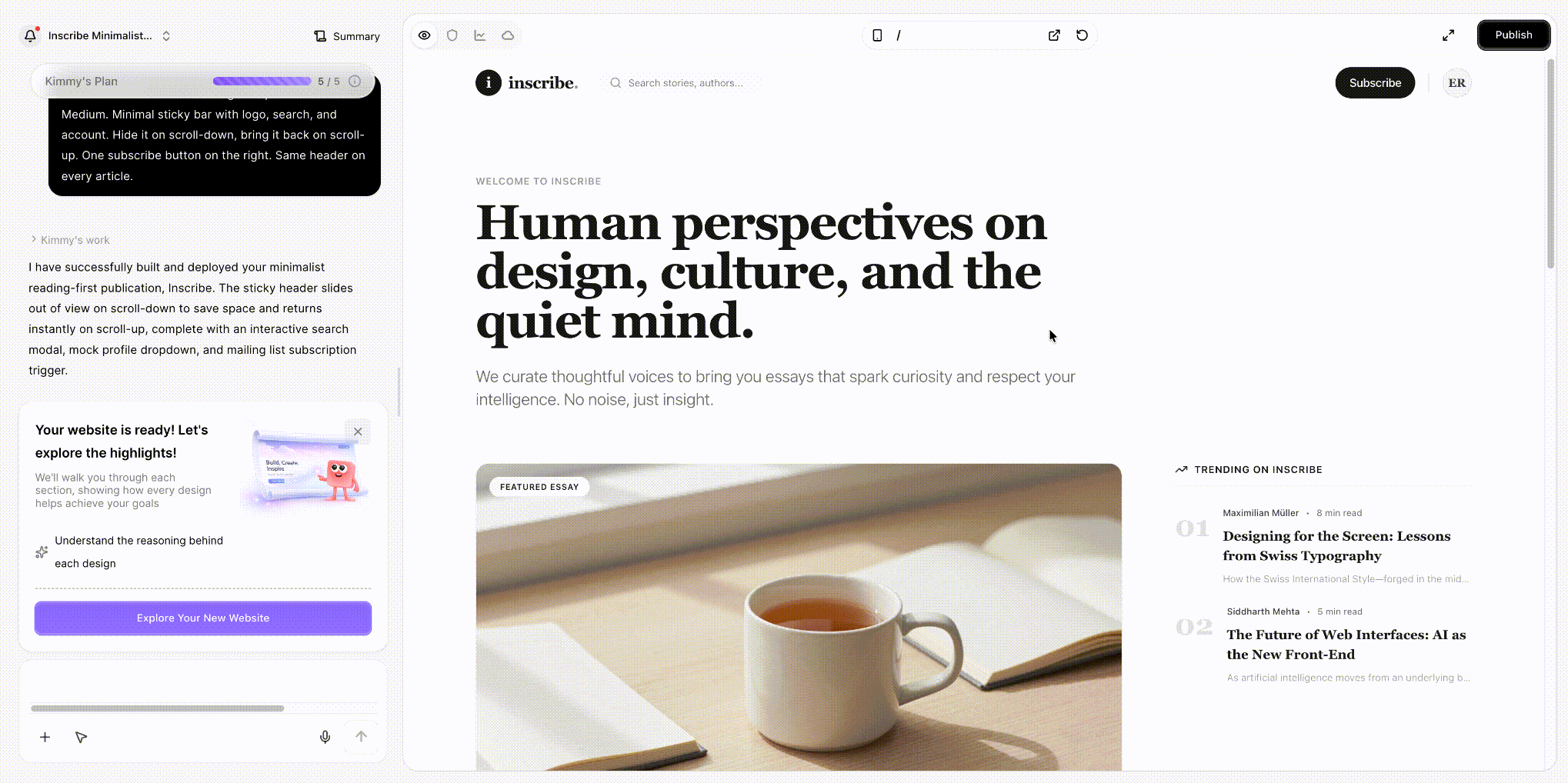 Wegic AI website builder header example Wegic AI website builder header example