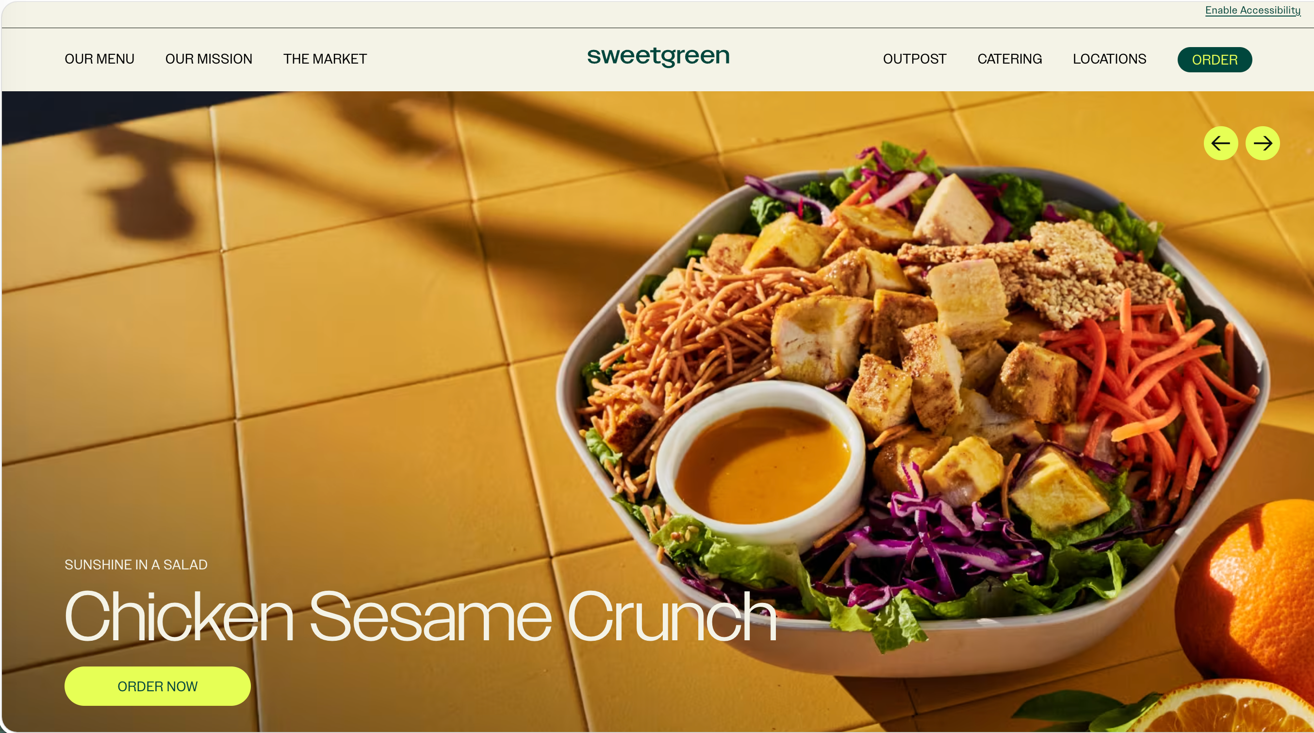 Sweetgreen healthy fast casual restaurant website example Sweetgreen healthy fast casual restaurant website example