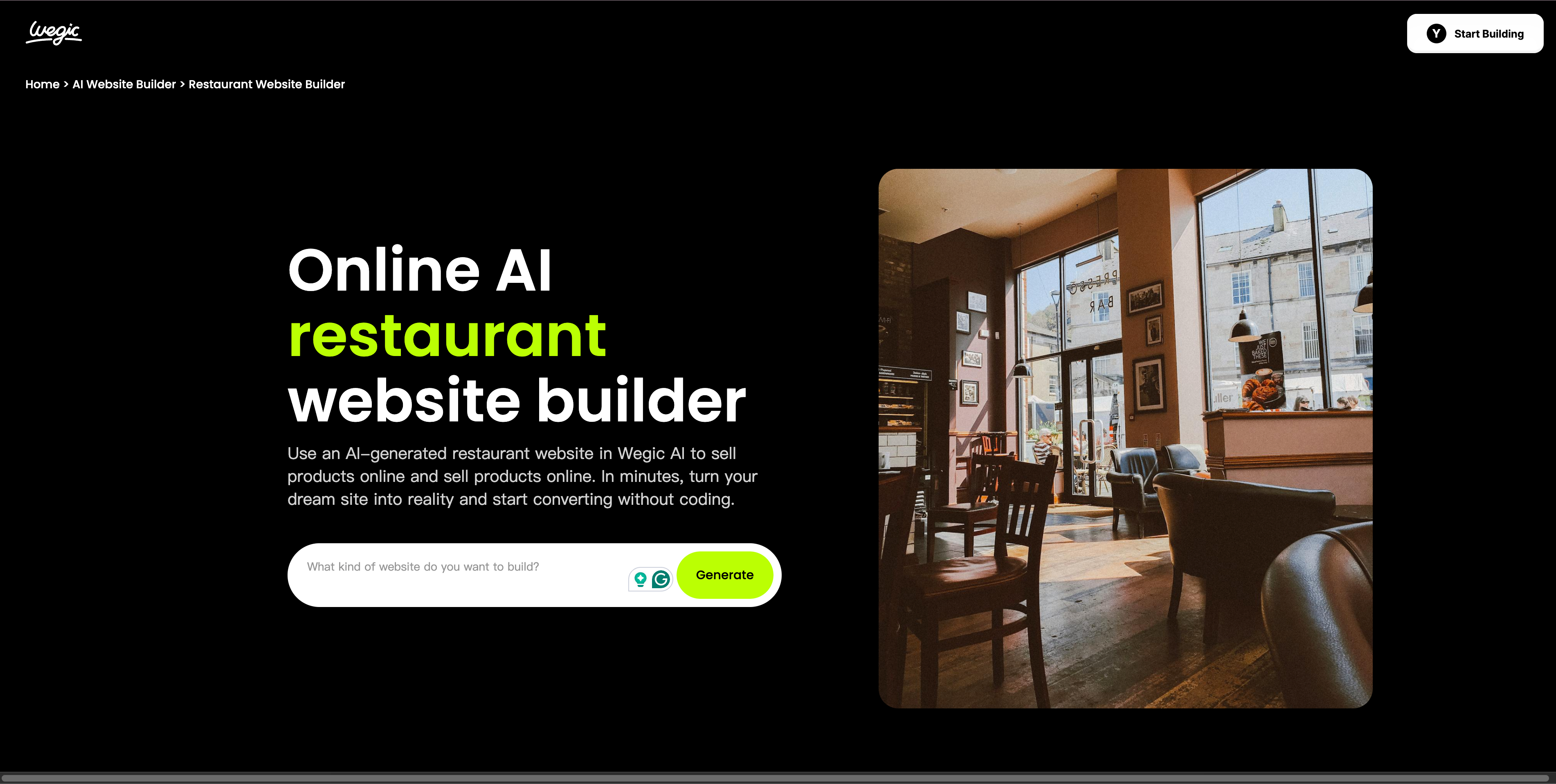 Wegic AI restaurant website builder Wegic AI restaurant website builder