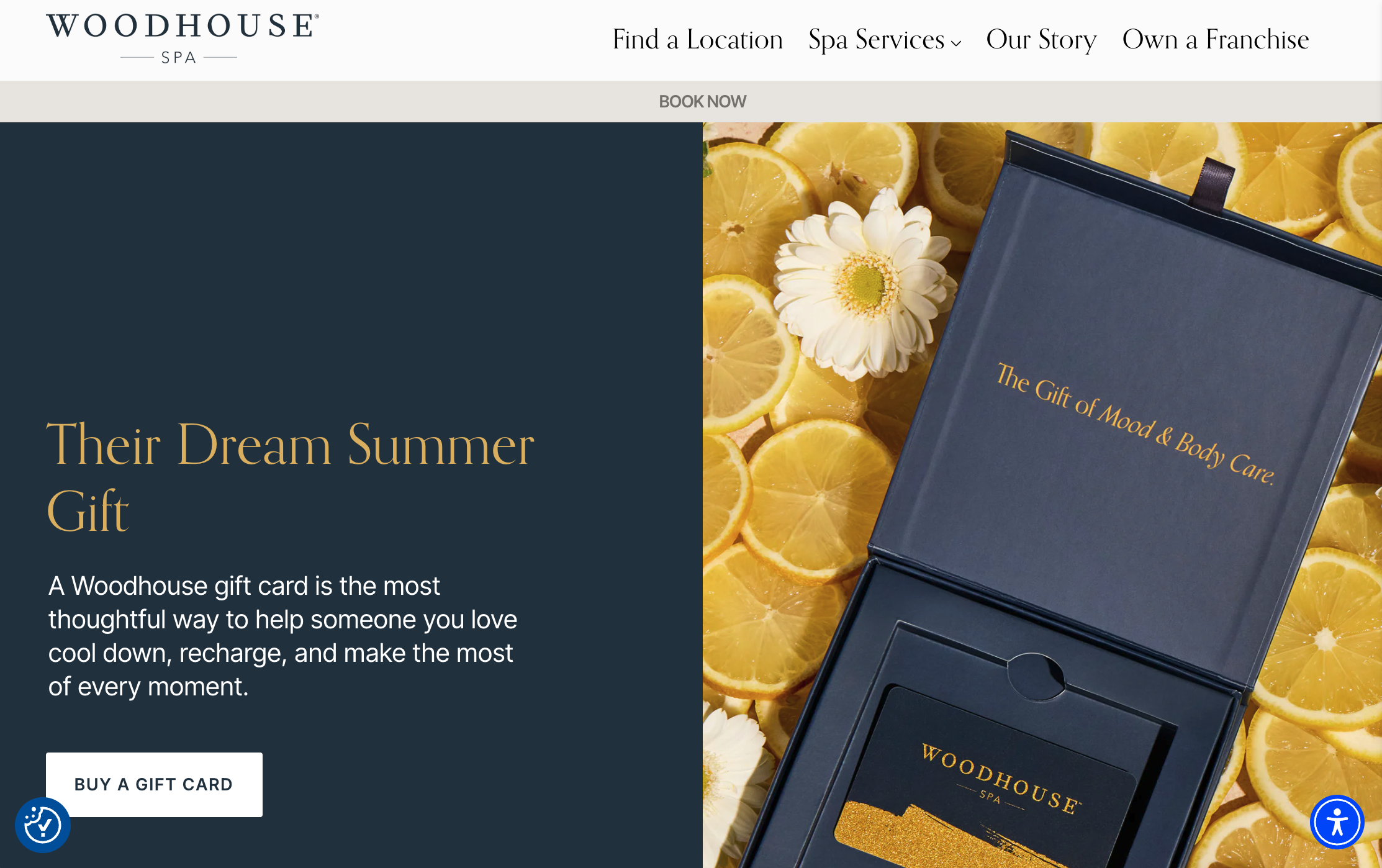 Woodhouse Spas homepage showing a seasonal promotion and stacked customer reviews