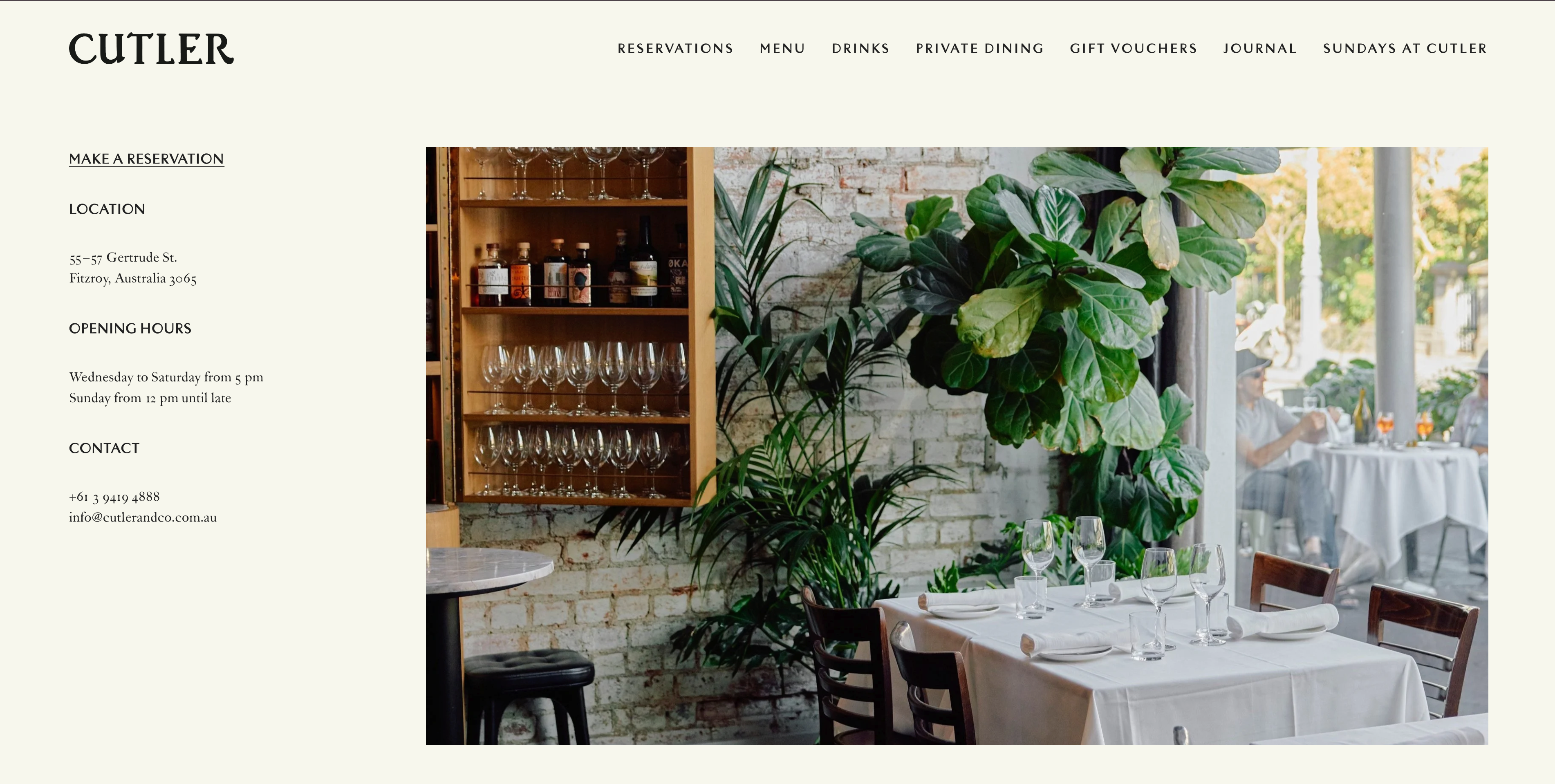 Cutler & Co.'s homepage Cutler & Co.'s homepage
