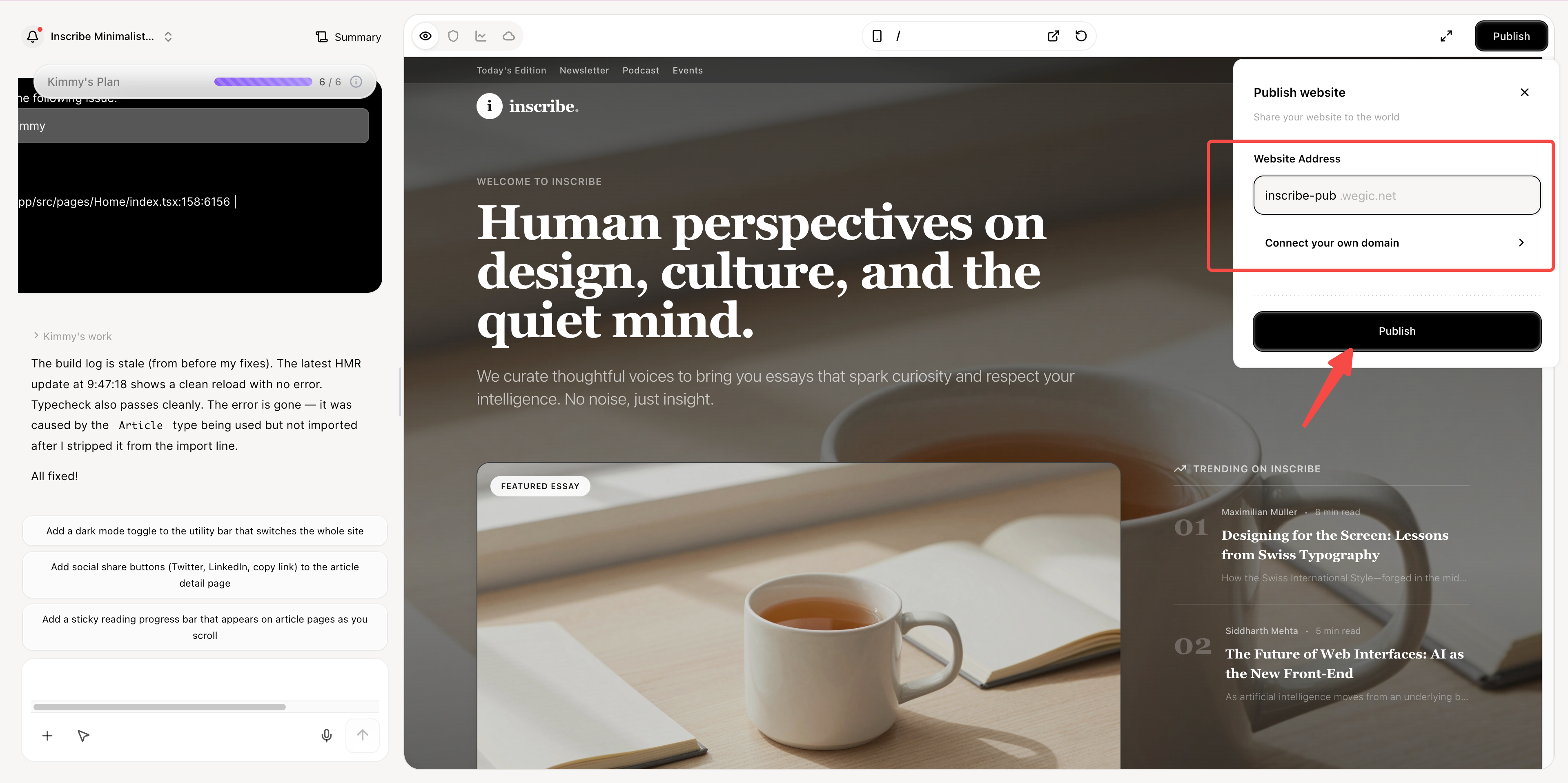 Publish with Hosting Included