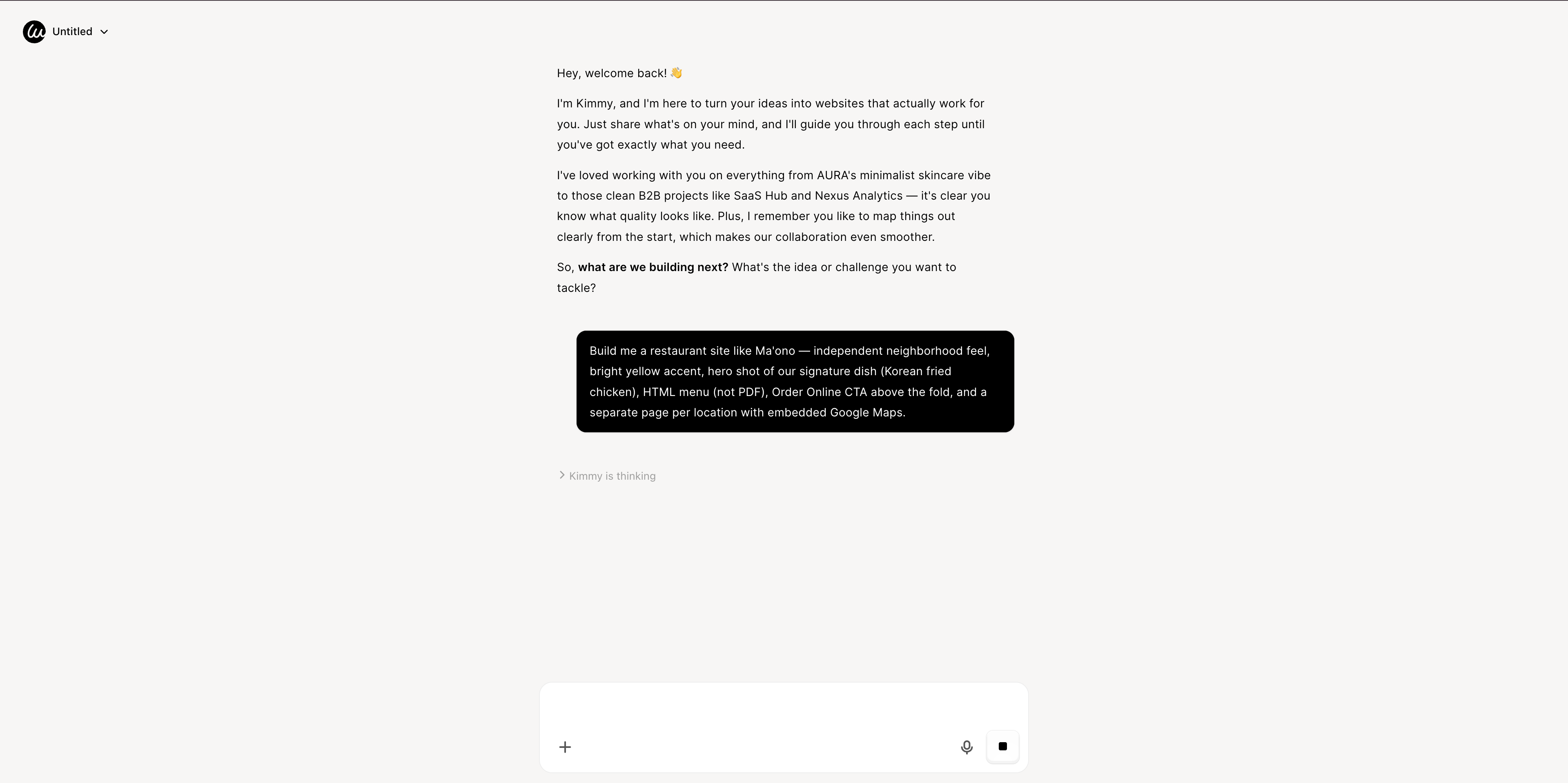 chat with Wegic Kimmy AI restaurant website builder chat with Wegic Kimmy AI restaurant website builder