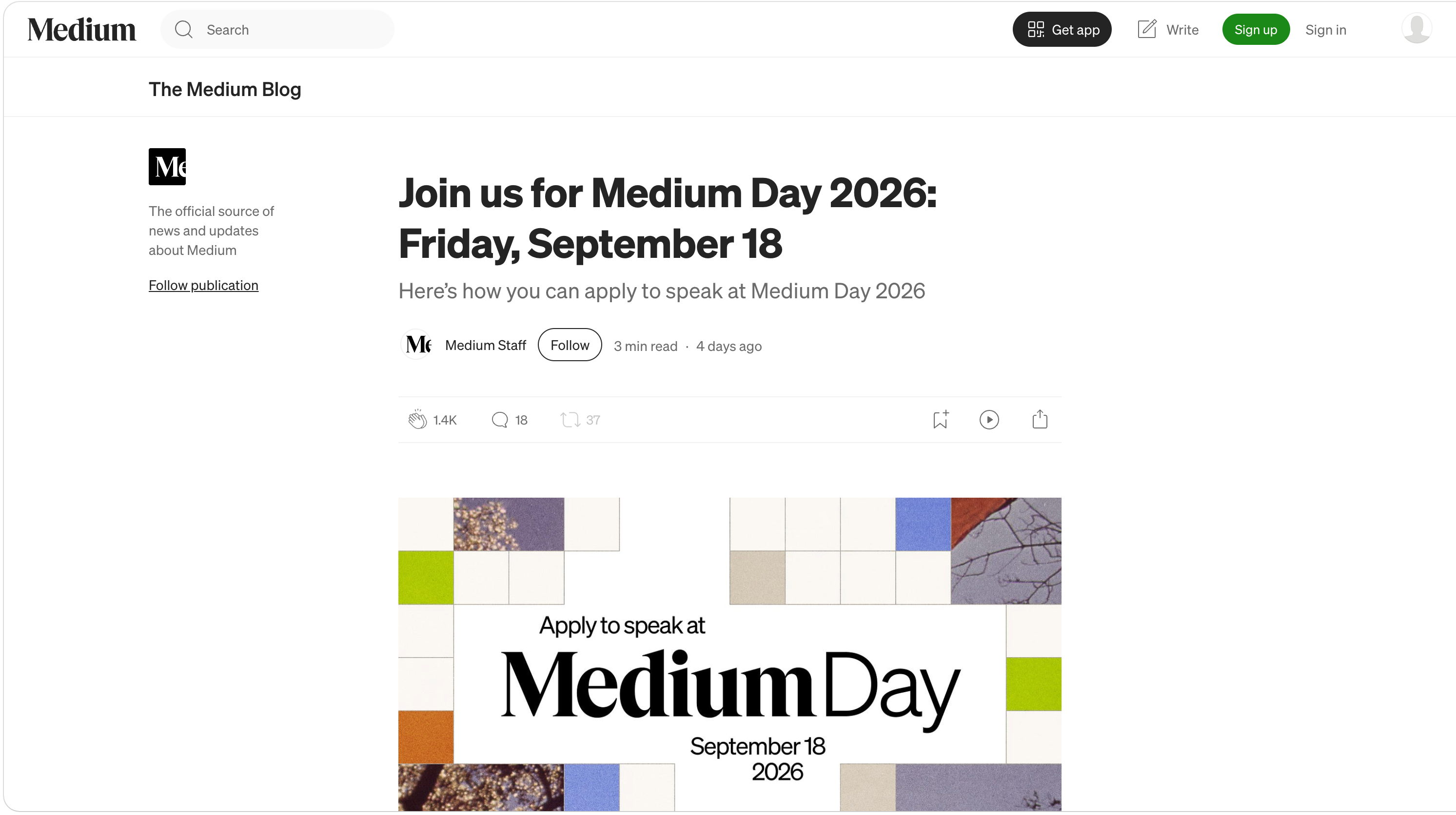 Medium minimalist disappearing website header example 2026 Medium minimalist disappearing website header example 2026