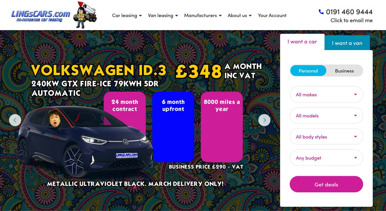 Homepage of lingscars.com