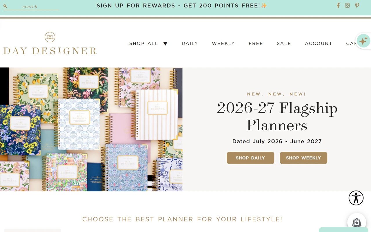 Homepage of daydesigners storybrand website
