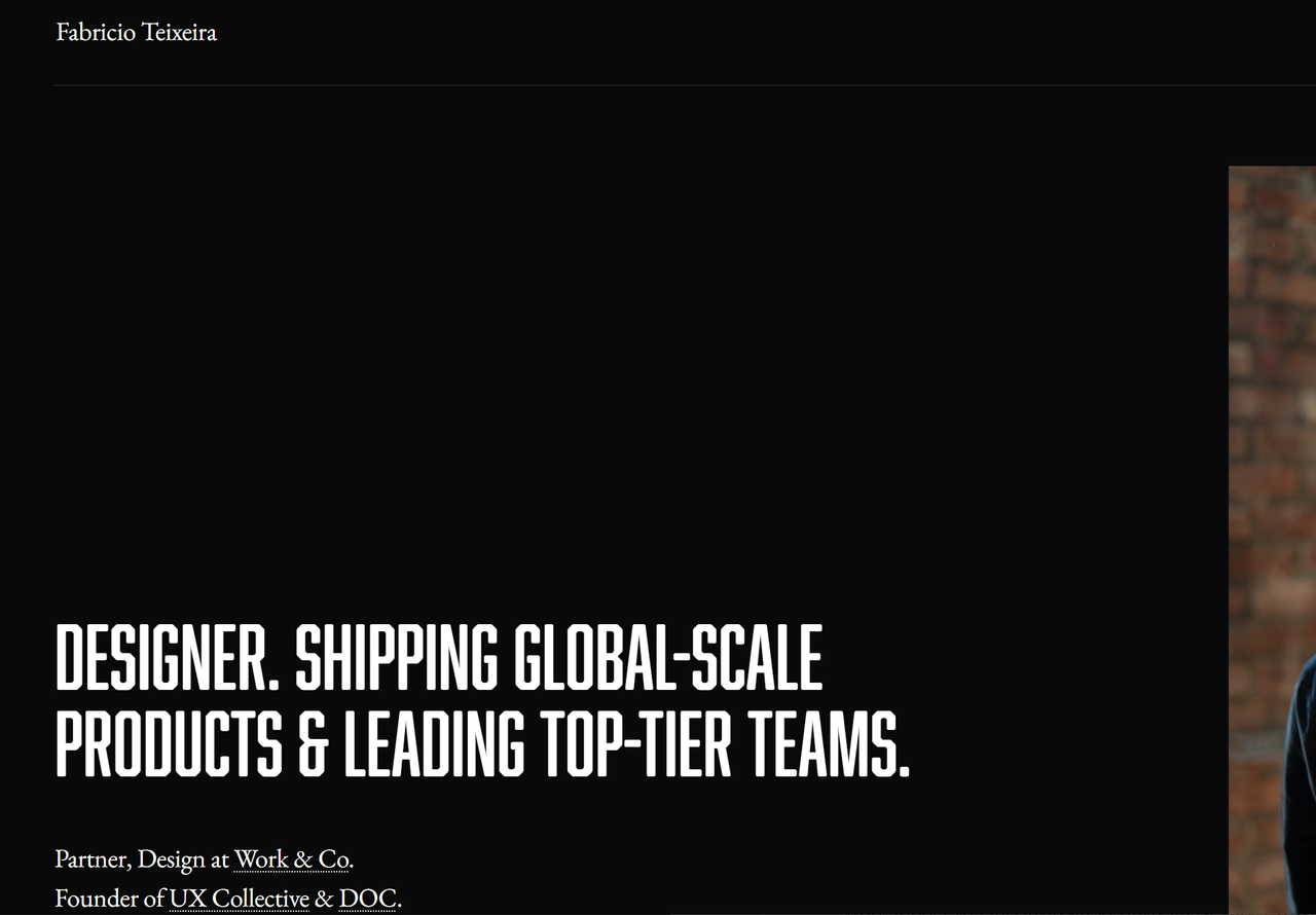 Homepage of Fabricio Teixeira – Design Partner (Work & Co) Homepage of Fabricio Teixeira – Design Partner (Work & Co)