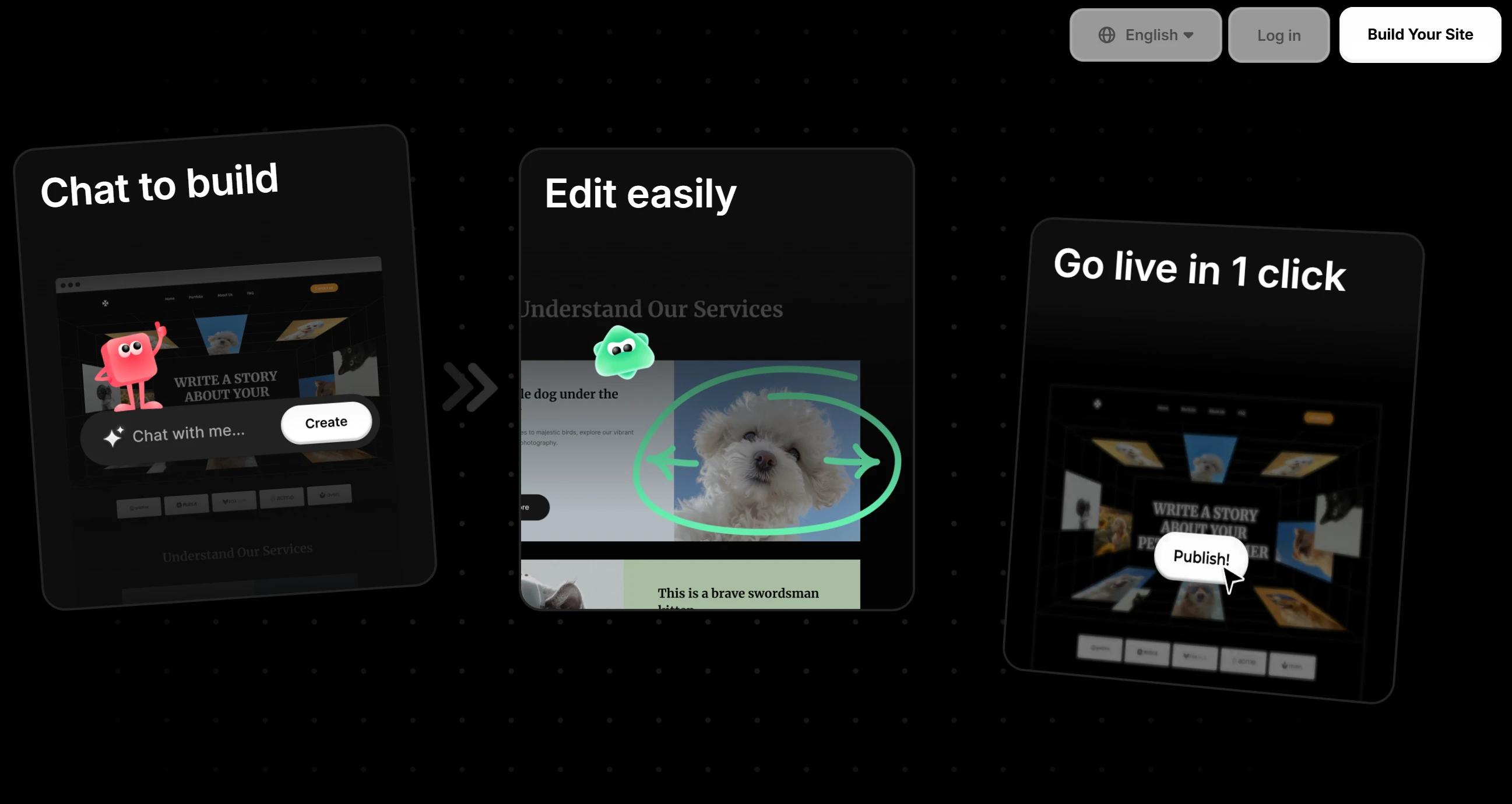 Three website building processes in Wegic AI