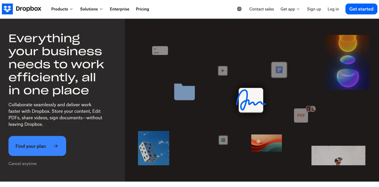 Dropbox – The Business Landing Page