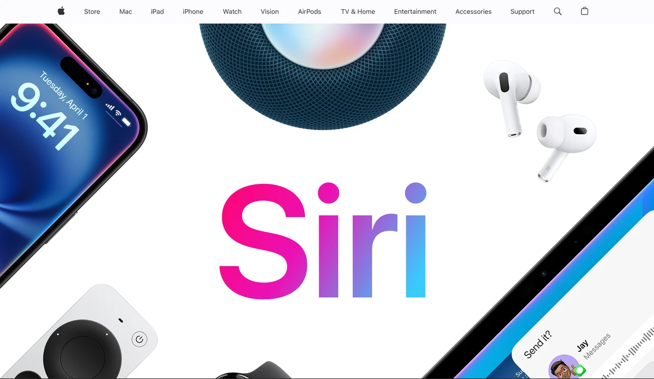 Apple's Siri webpage