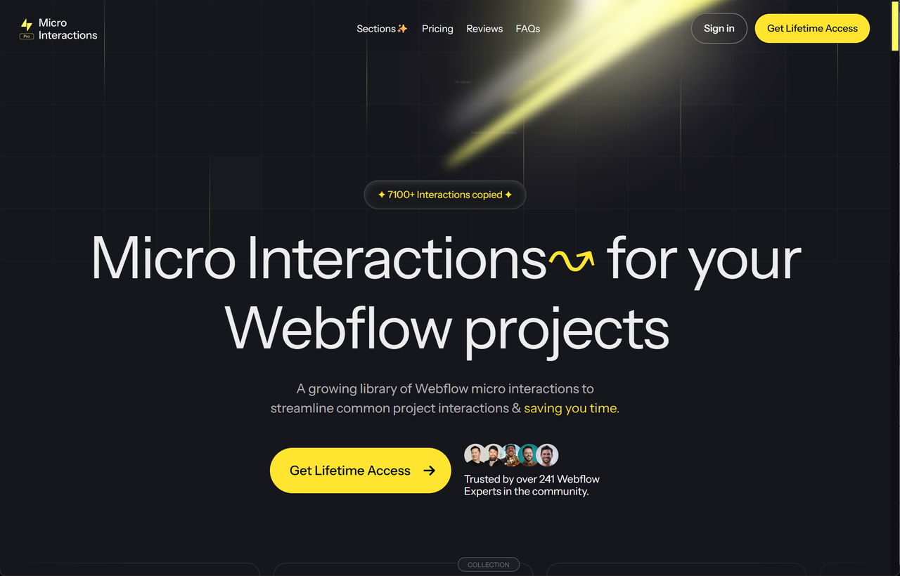 Homepage of Micro Interactions — Webflow Template Homepage of Micro Interactions — Webflow Template