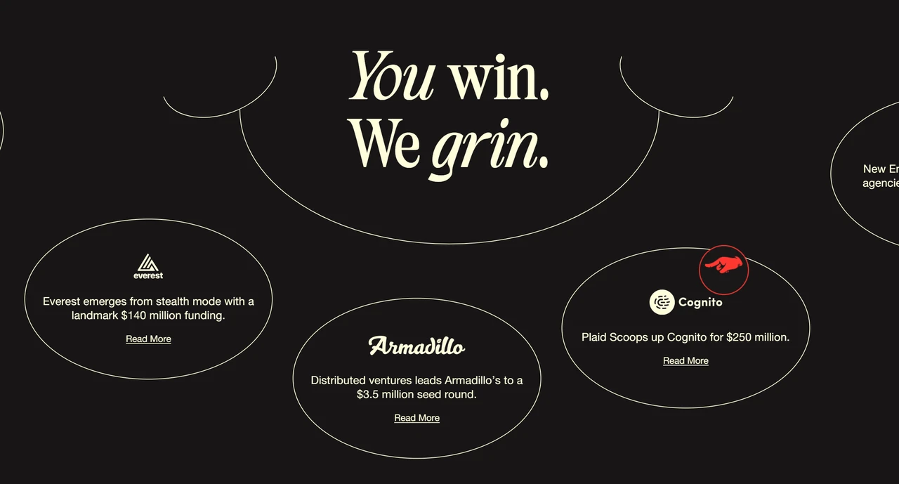 Griflan award-winning portfolio design features asymmetric composition and overlapping elements