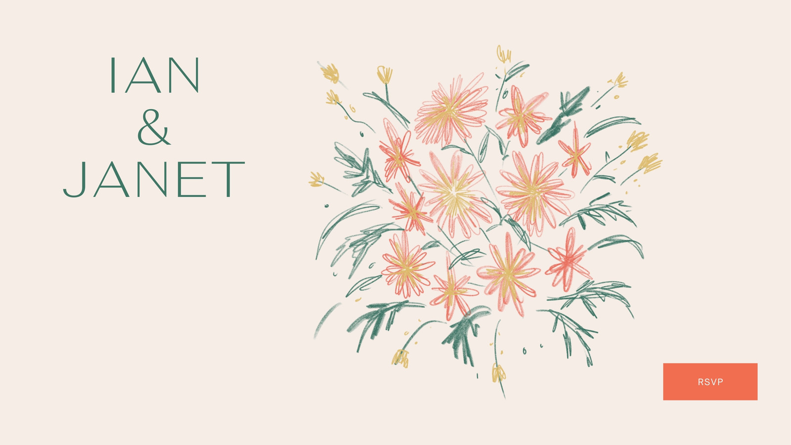 Exemplo de site de casamento do Canva com design de flores Exemplo de site de casamento do Canva com design de flores