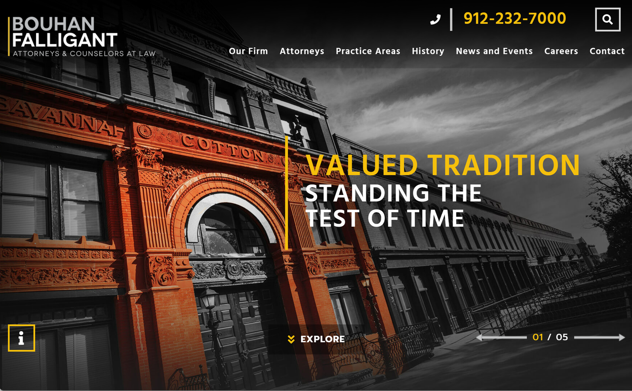 Homepage of law firm website - Bouhan Falligant Homepage of law firm website - Bouhan Falligant