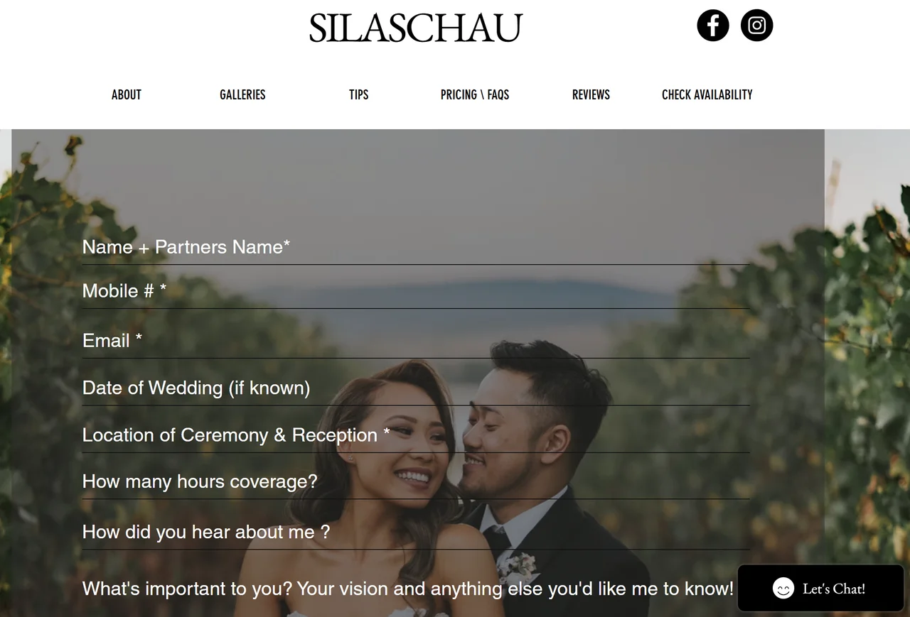 Homepage of Silas Chau – Destination Weddings