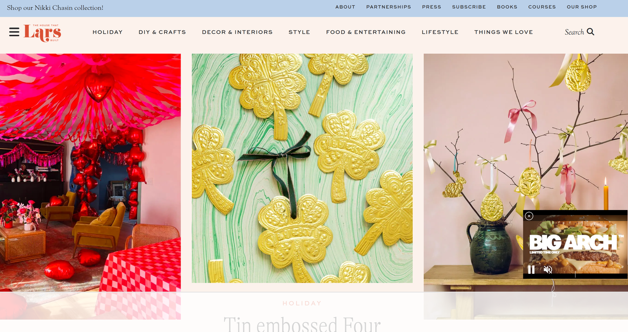 Página de inicio del sitio web de blog - The House That Lars Built