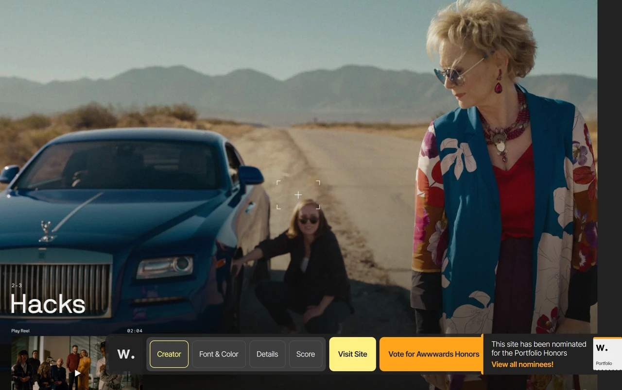 CUSP creative portfolio by Adam Bricker featuring experimental navigation and bold colours