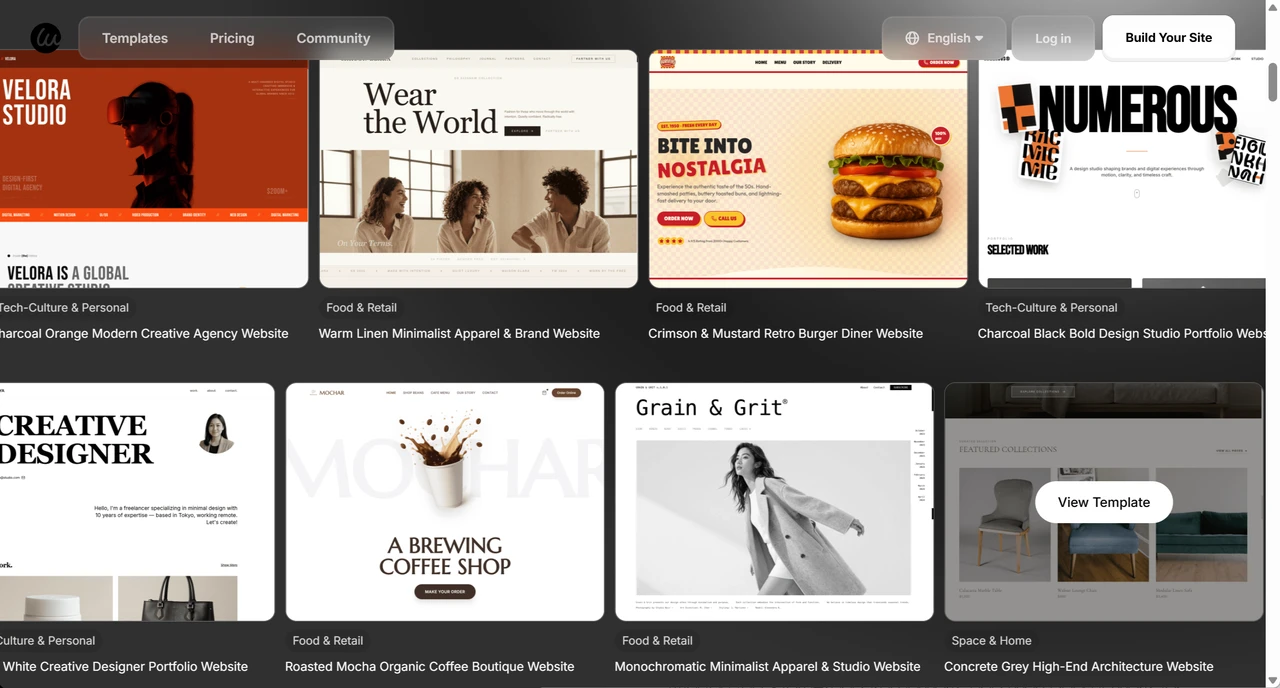 Wegic AI parallel rolling website examples