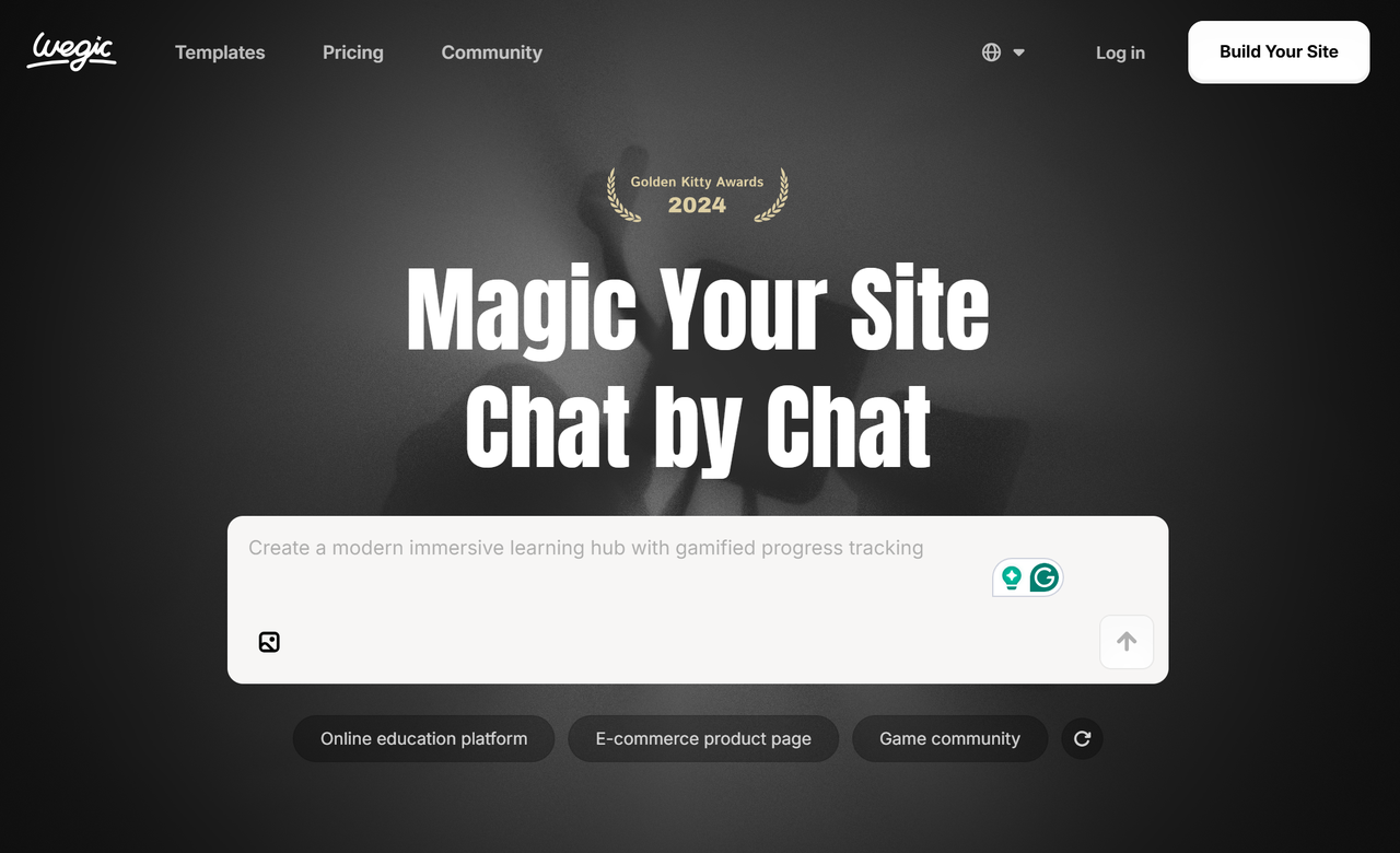 Homepage of AI website builder - Wegic AI Homepage of AI website builder - Wegic AI