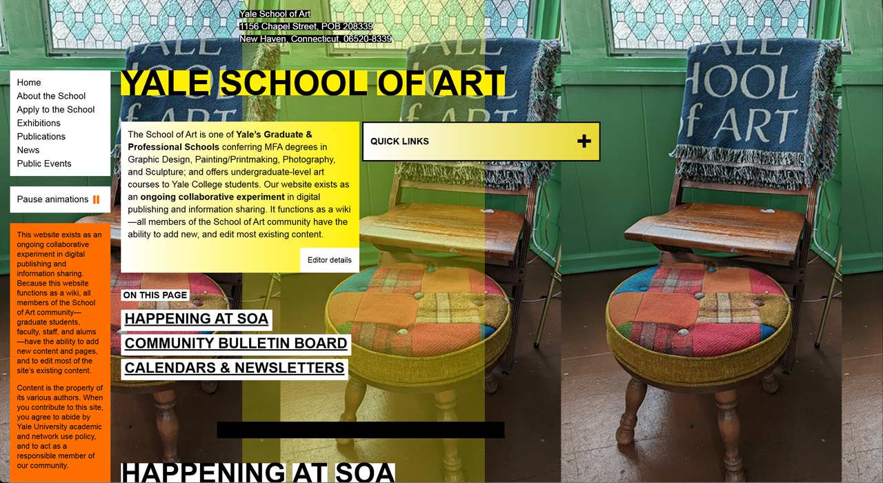 Homepage of art.yale.edu