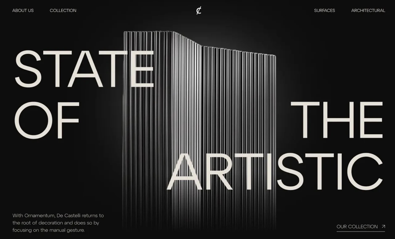 DC futuristic modern minimal metal portfolio design by LAIN with metallic gradients