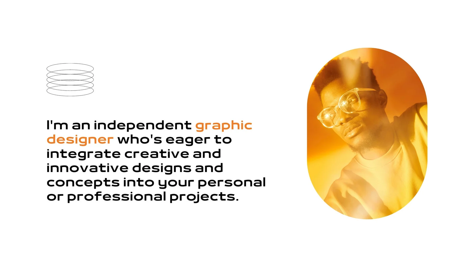 Site de designer gráfico branco, preto e laranja do Canva Site de designer gráfico branco, preto e laranja do Canva