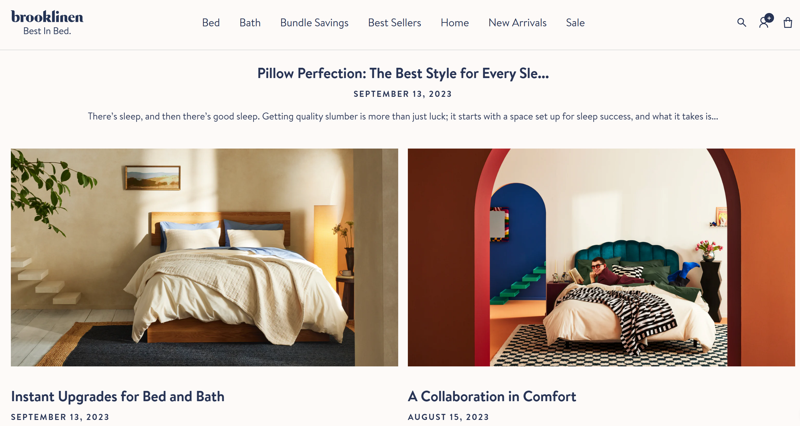 Página de destino del sitio web de blog - Brookliving by Brooklinen Página de destino del sitio web de blog - Brookliving by Brooklinen