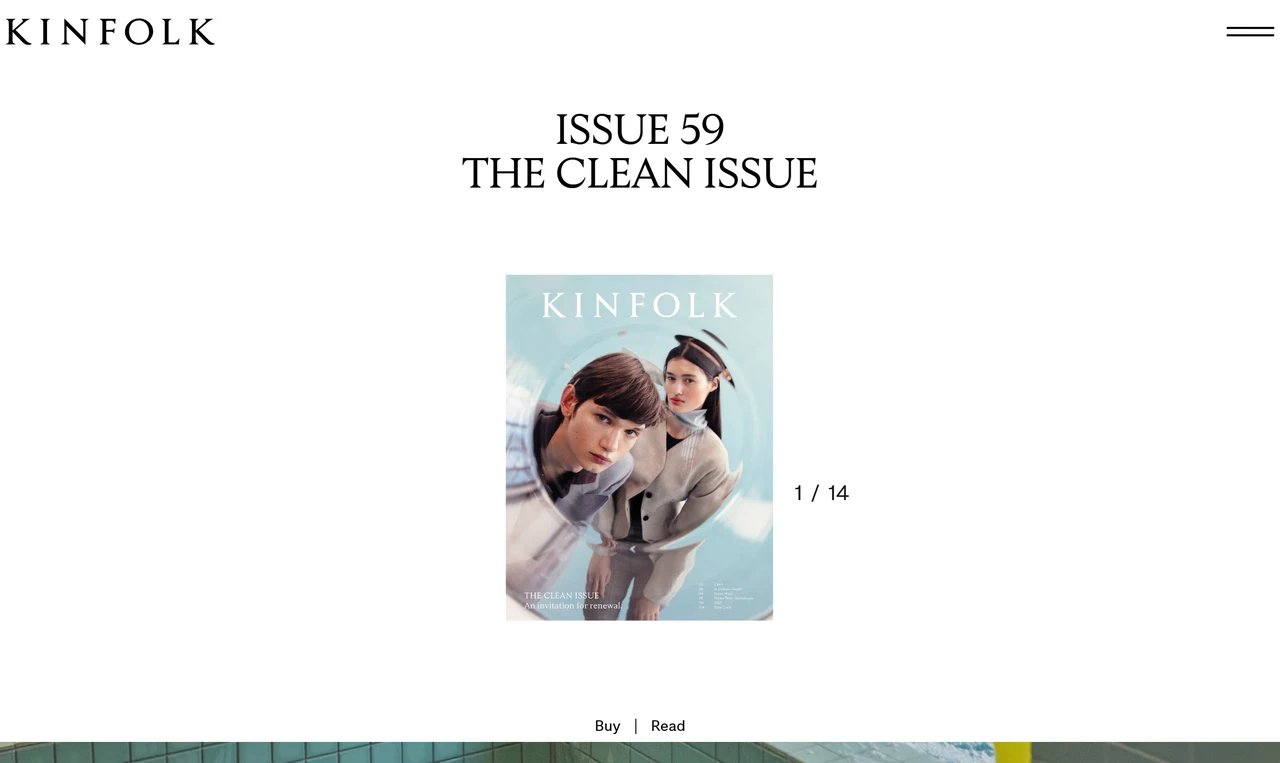 Homepage of Kinfolk