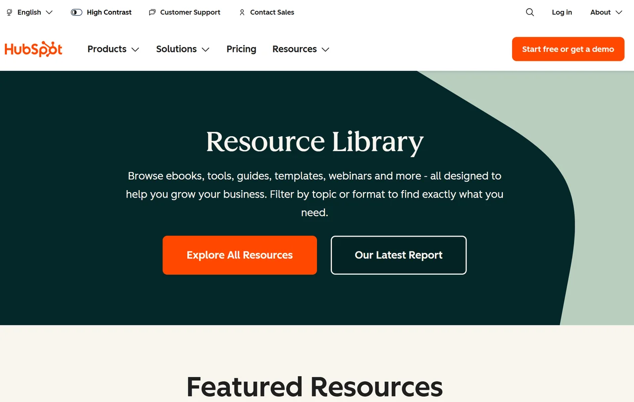 HubSpot – The Resource Landing Page