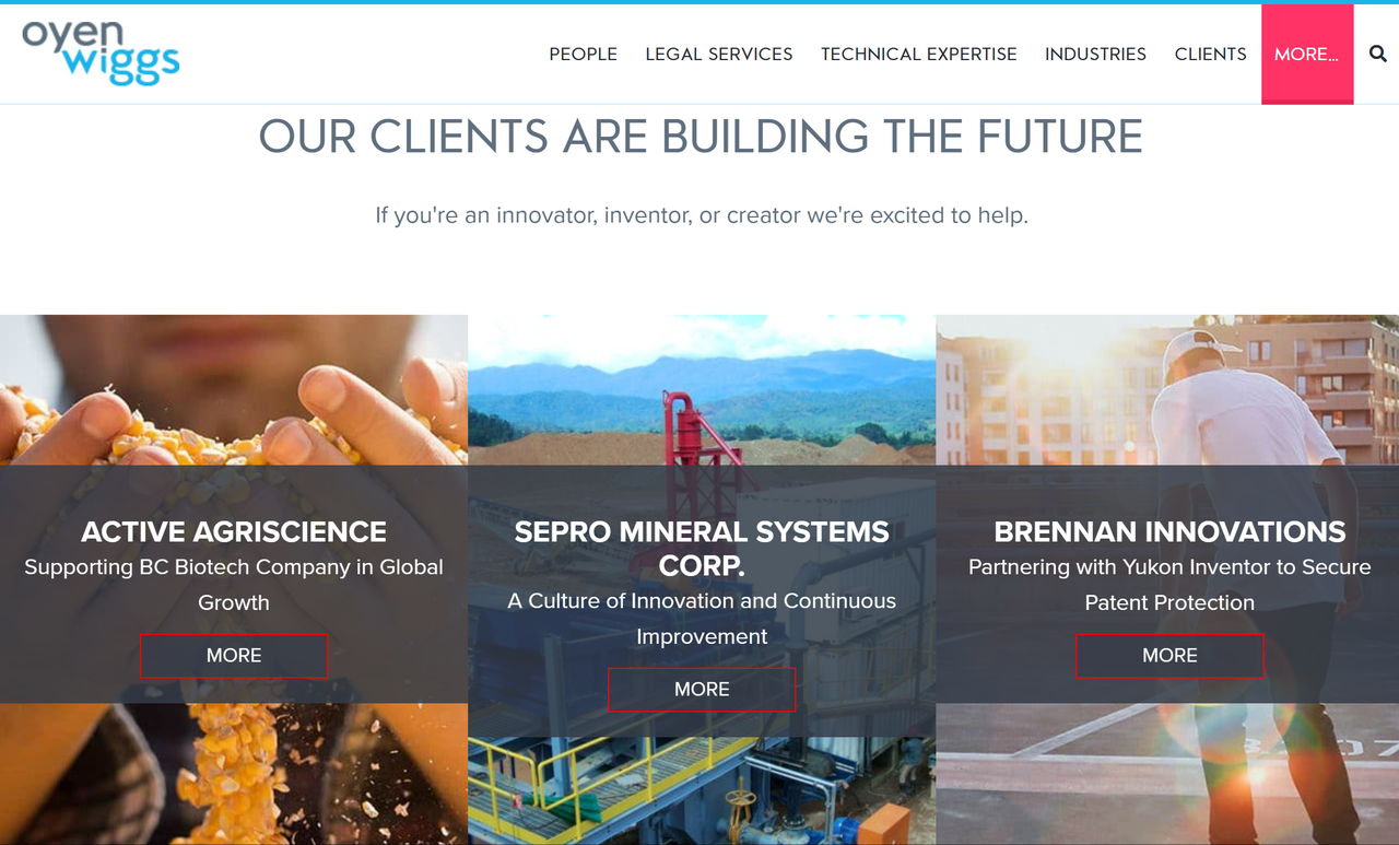 Homepage of law firm website - Oyen Wiggs Homepage of law firm website - Oyen Wiggs