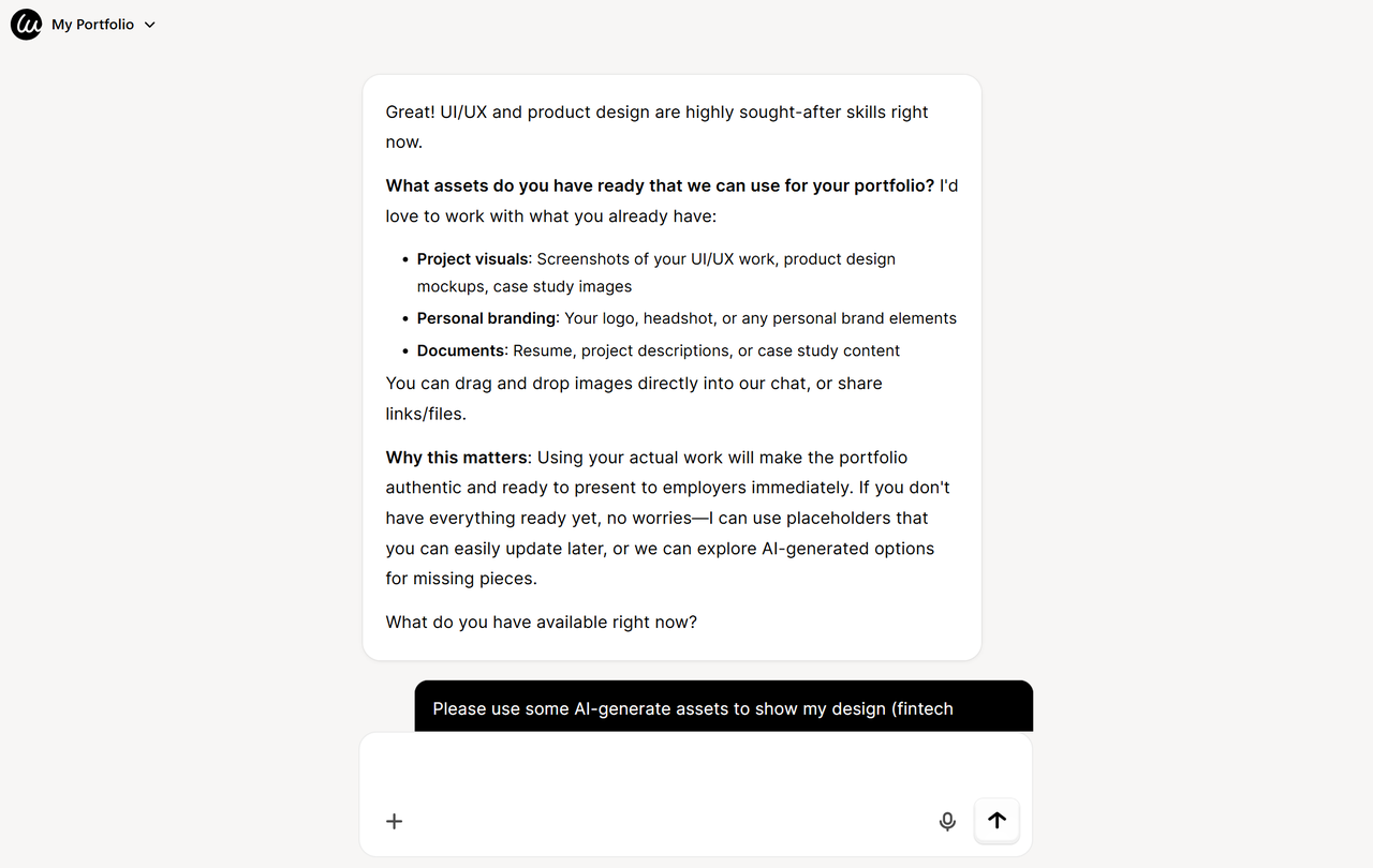 Wegic AI gathering information about portfolio visual assets Wegic AI gathering information about portfolio visual assets
