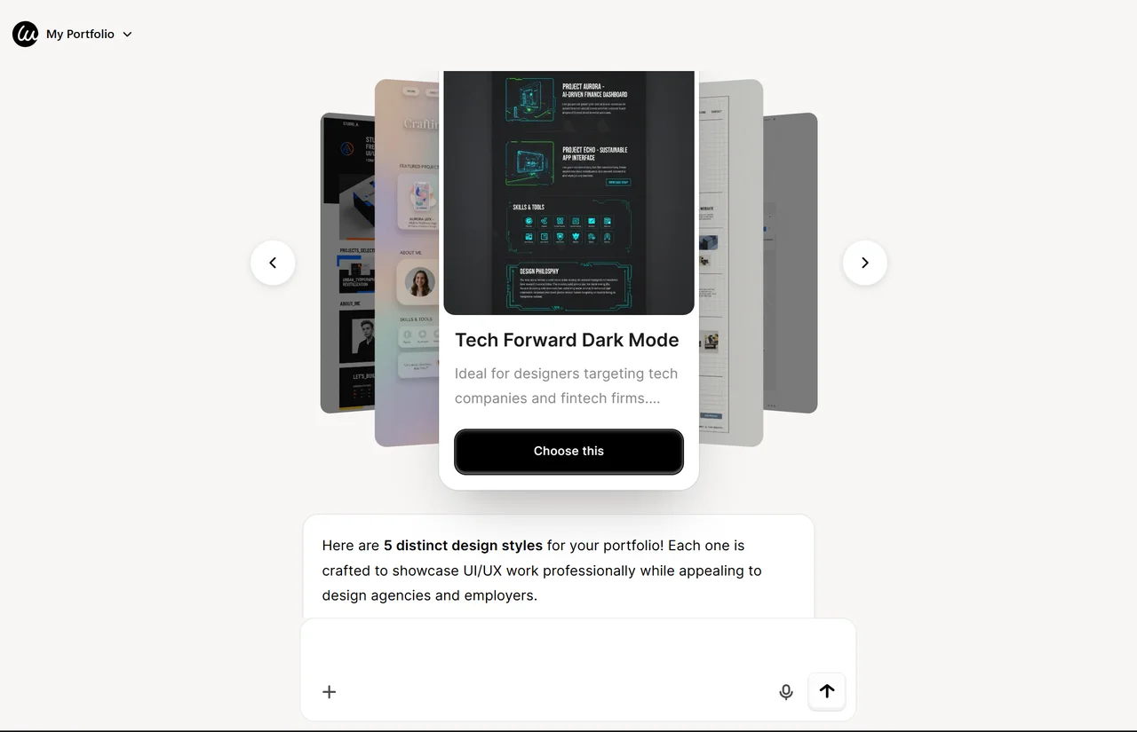 Wegic presenting 5 unique portfolio website design options Wegic presenting 5 unique portfolio website design options
