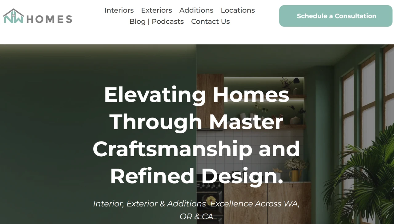 Homepage of NWhomes's storybrand website