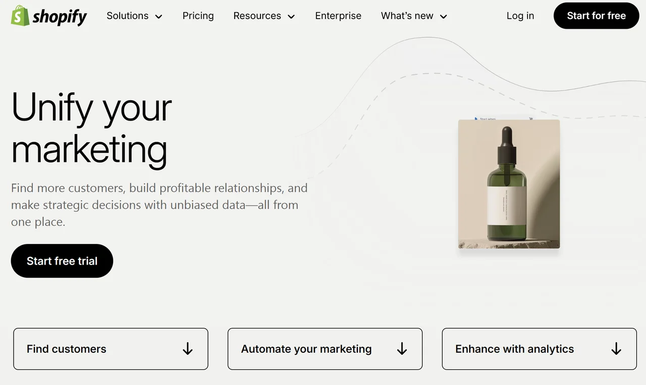Shopify – The E-commerce Landing Page