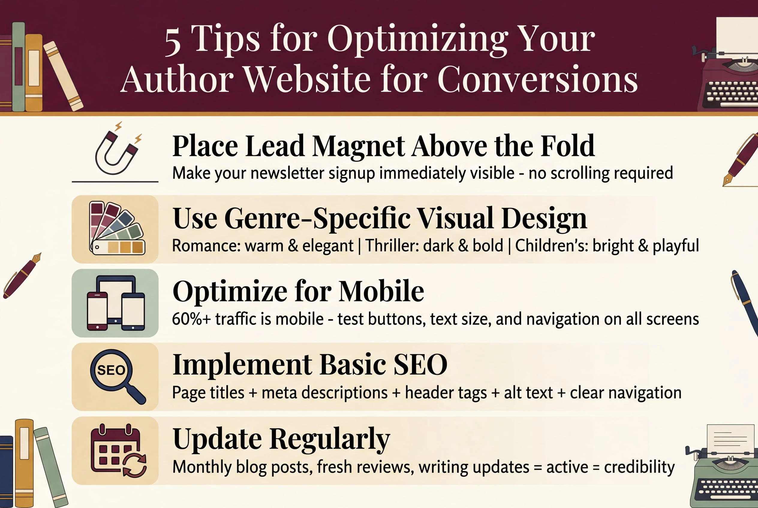 5 tips for optimizing your author websites for conversions