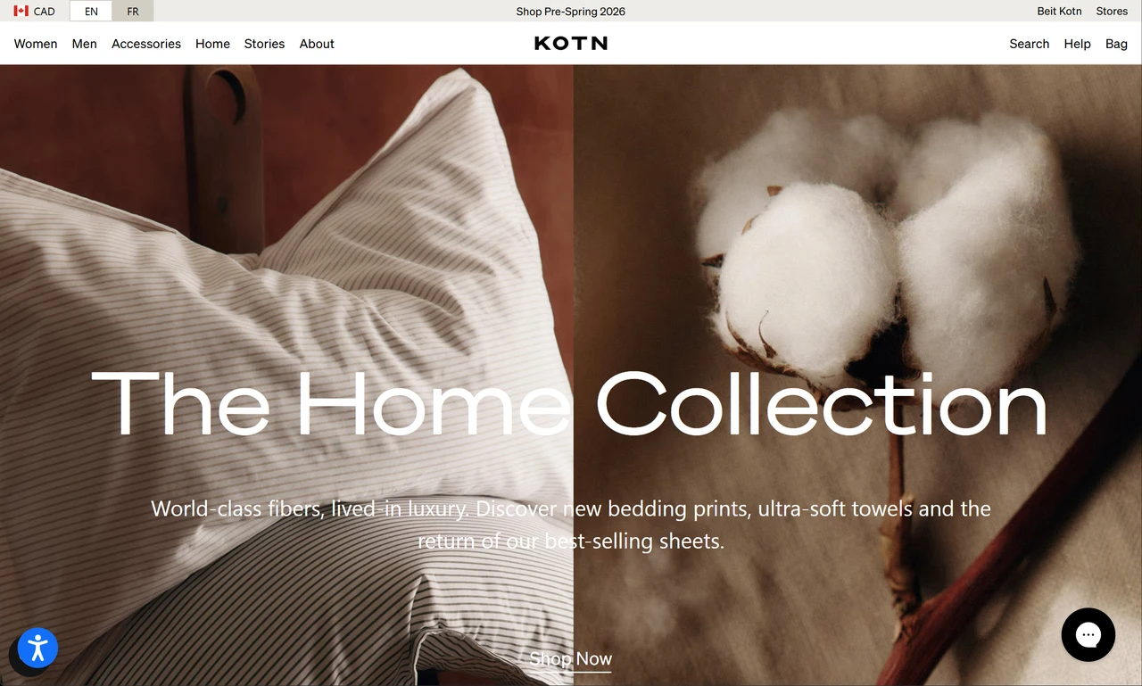 Homepage of Kotn